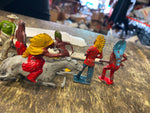 Vtg figures Cowboys Indians Horse England Toys 50's Lot Cast!