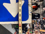 Vtg Sign Mcville Airport Road Street Airplane Oil Gas Advertising 48x15 Garage!