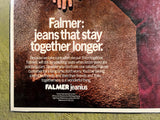 Vintage 1980s Made In USA Falmer Jeans Lot Of 2 Advertising Poster Signs