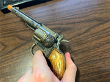 Vintage 1960s Made In USA Hubley Rodeo Cap Shooting Toy W/ Holster Amber Grips