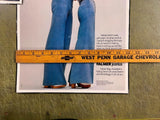 Vintage 1980s Made In USA Falmer Jeans Lot Of 2 Advertising Poster Signs