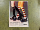 Vintage 1980s Made In USA Maxella 50 Stoneys Shoes Advertising Poster Sign