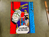 Vintage Gilbey's London Dry Gin Advertising Cartoon Comic Book Style Poster Sign