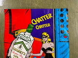 Vintage Gilbey's London Dry Gin Advertising Cartoon Comic Book Style Poster Sign