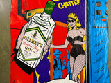 Vintage Gilbey's London Dry Gin Advertising Cartoon Comic Book Style Poster Sign