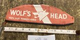 WOLFS HEAD GAS OIL STATION ADVERTISING ATTENDENTS CAP HAT SERVICE STATION GARAGE