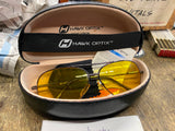 Hawk Optix night vision aviator-style glasses Shooting Amber Yellow  Lens Case