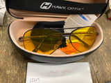 Hawk Optix night vision aviator-style glasses Shooting Amber Yellow  Lens Case