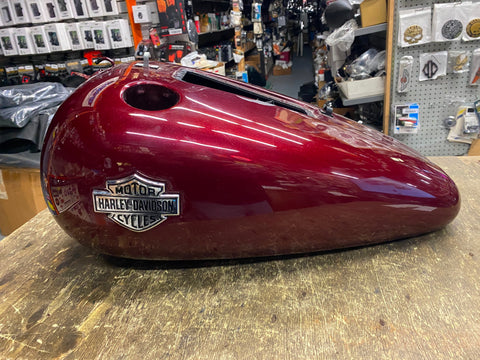 Candy Red Gas Tank Harley FXCW Rocker 2010 2009 Emblems Nice!
