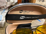 Hawk Optix night vision aviator-style glasses Shooting Amber Yellow  Lens Case