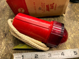 Vtg Lennan Life Saver Marine Flashlight Red Dome Lens Orig Box Floating Safety