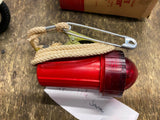 Vtg Lennan Life Saver Marine Flashlight Red Dome Lens Orig Box Floating Safety
