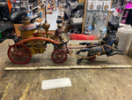 Antique Hubley Dent Cast Iron Toy fire men Truck Carriag Horses Pumper 20's 22"