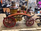 Antique Hubley Dent Cast Iron Toy fire men Truck Carriag Horses Pumper 20's 22"