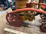 Antique Hubley Dent Cast Iron Toy fire men Truck Carriag Horses Pumper 20's 22"