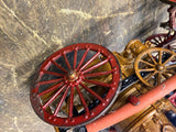 Antique Hubley Dent Cast Iron Toy fire men Truck Carriag Horses Pumper 20's 22"