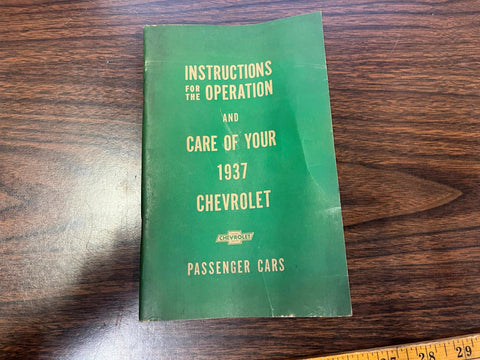 OEM Vtg Owners manual Book 1937 Chevrolet Original Chevy Deluxe Master Coupe Rod