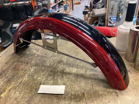 NOS Factory Paint Front Fender Harley Shovelhead Black Maroon FX 1981 OEM!