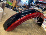 NOS Factory Paint Front Fender Harley Shovelhead Black Maroon FX 1981 OEM!