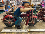 Popeye Sailor man Harley Patrol Motorcycle Police Cast Iron Toy Figurine Hubley