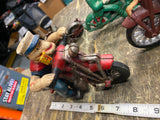 Popeye Sailor man Harley Patrol Motorcycle Police Cast Iron Toy Figurine Hubley
