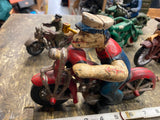 Popeye Sailor man Harley Patrol Motorcycle Police Cast Iron Toy Figurine Hubley