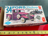 Vtg AMT 1/25 1934 Ford Pickup "3 in 1" Customizing Model Kit T134-149