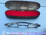 Antique 1840's Coin silver Spectacles Glasses PRe civil war Case!