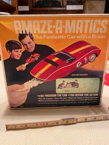 1969 Vtg Hasbro Amaze-A-Matics Chevrolet Astrovette Corvette Toy Car Brain RC!