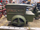 Harley Parcel Post Office USPS Motorcycle Figurine Cast Iron Toy Hubley 9" Acc!