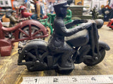 Harley Patrol Motorcycle Police Figurine Cast Iron Toy Hubley Collector 5" 30's