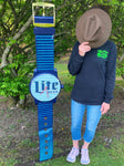 Miller Lite Beer Watch Clock Giant Promo Sign Display Wristwatch Brewer Man Cave