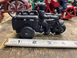 Crash CAr Motorcycle Police Figurine Cast Iron Toy Hubley Champion Trike repop