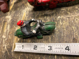 Motorcycle Police Figurine Cast Iron Toy Hubley Champion Rubber tires 30's Green