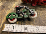 Motorcycle Police Figurine Cast Iron Toy Hubley Champion Rubber tires 30's Green