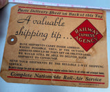 1952 Railway Express Shipping Label Railroad Train Vtg Collectible Advertising