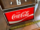 Vtg ENJOY COCA-COLA Wall Clock 18" Advertising Soda Coke 70's Man Cave Collectib