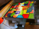 Vtg stained glass light SCHMIDT'S beer sign Breweriana Advertising 70's 16x17 !