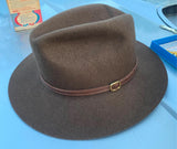Bailey Bollman Company Fedora Hat Wool Cashmere Brown Size Sm USA Made Gangster