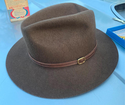 Bailey Bollman Company Fedora Hat Wool Cashmere Brown Size Sm USA Made Gangster