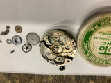 20's James O TRADER JTO Swiss American Watch PARTS advertising TIN PGH Pocket