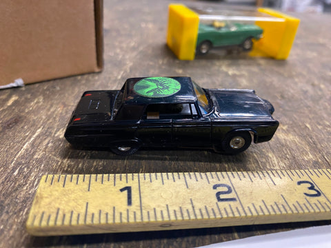 Vtg Aurora TJet Green Hornet Black Beauty Slot Car 1384 1960's Cigar Box Minty!