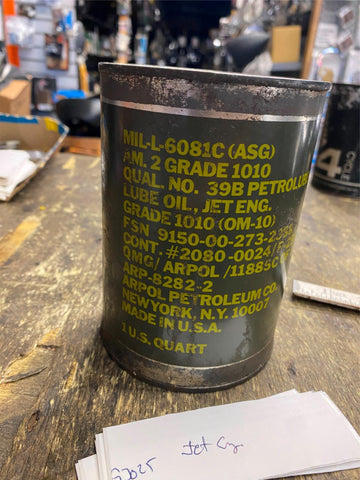 Vtg 1981 Tin Oil Gas Can Military Jet Collectory Unopened Rare!