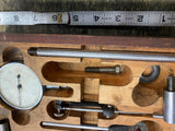 Vtg Ames Co. No. 22C Dial Indicator Set Machinist Tools Wood Box USA 50's