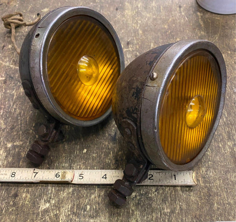 Vtg Acc Harley Knucklehead JD VL Spotlights Fog Lamp Firefly Beck Buco Panhead!