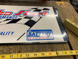 Turbo Start Battery Sign Advertising New Castle PA Tin Auto Oil Gas collector