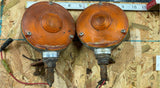 Vtg Turn Signals Tractor Trailer Semi Truck FM335 RED AMBER Pr Signal Stat Yanke