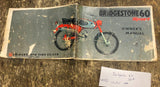 Vtg 1960's Bridgestone 60 Sport Motorcycle Owners manual Orig!