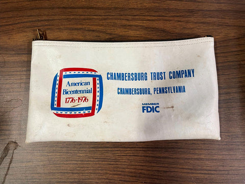 VTG Made in USA Chambersburg Trust American Bicentennial 1776-1976 Leather bag