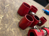 Vtg EArls Hose Clamp Covers Harley Hot Rod Racing Red Fuel Oil LIne Braided Lot!